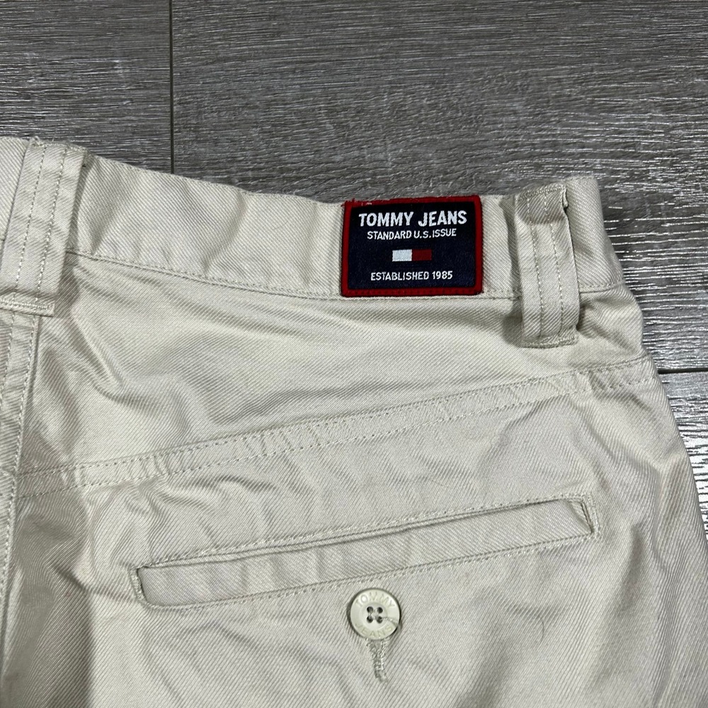 Tommy Jeans Mens 31x32 Khaki Chino Pants Vintage Y2K Straight Leg Tan 0250288 - Picture 10 of 11